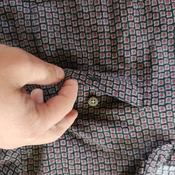 Batik Bay Dress Shirt Mens XXL Button Up Short Sleeve 100% Rayon Geometric - Picture 7 of 11